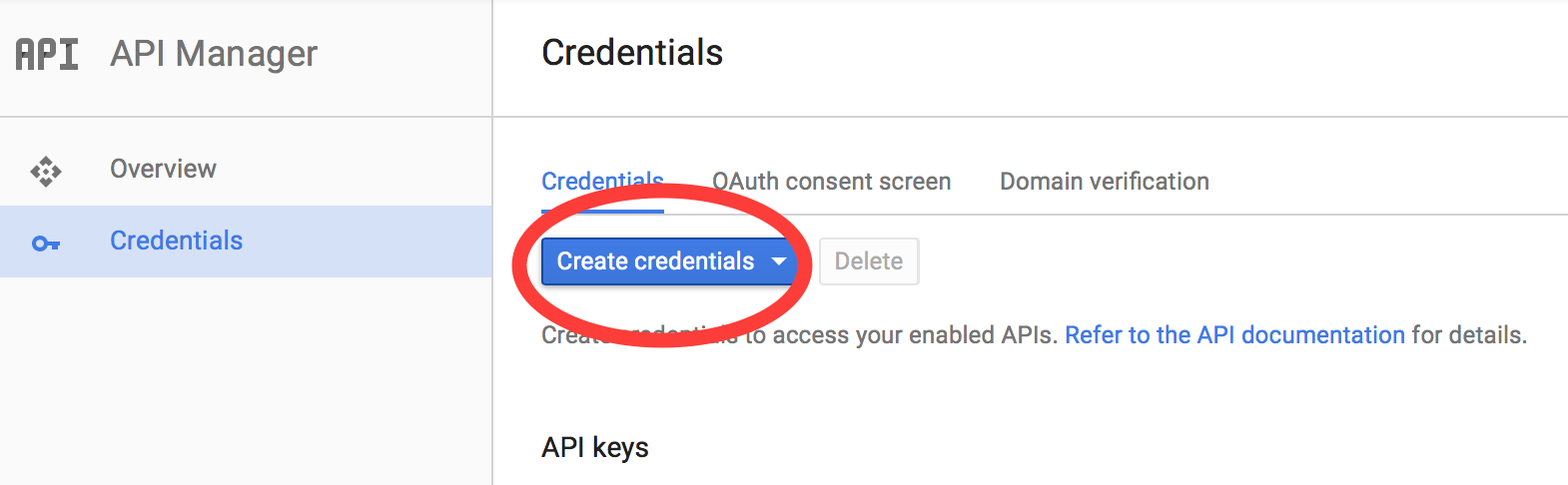 Create credential