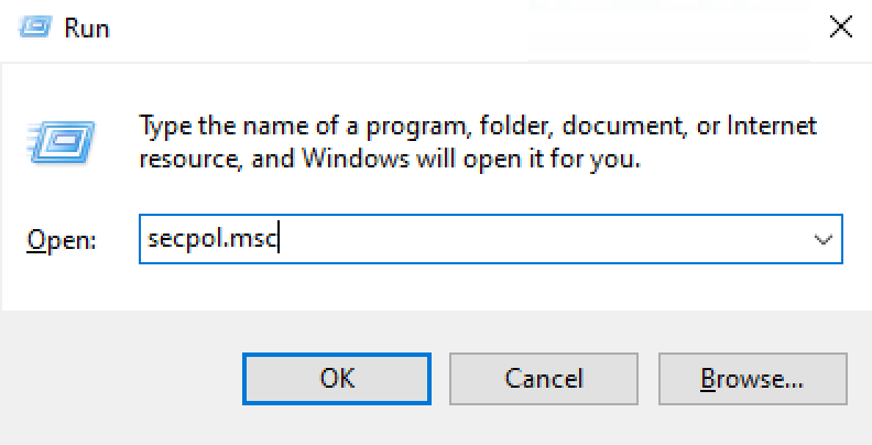 Run secpol.msc
