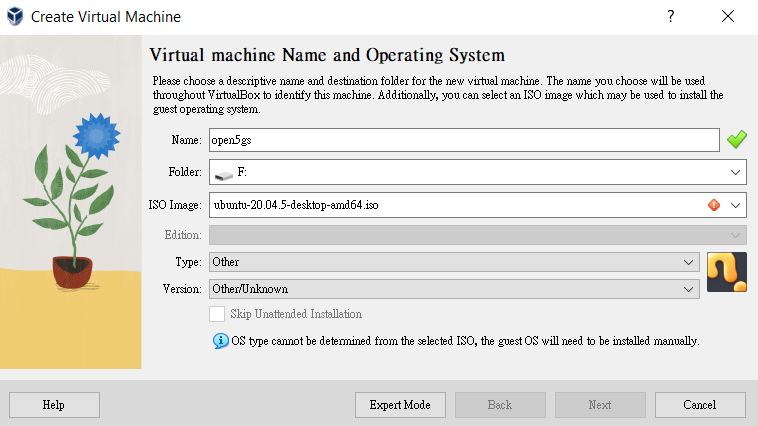 Setting VM Name and Operating System