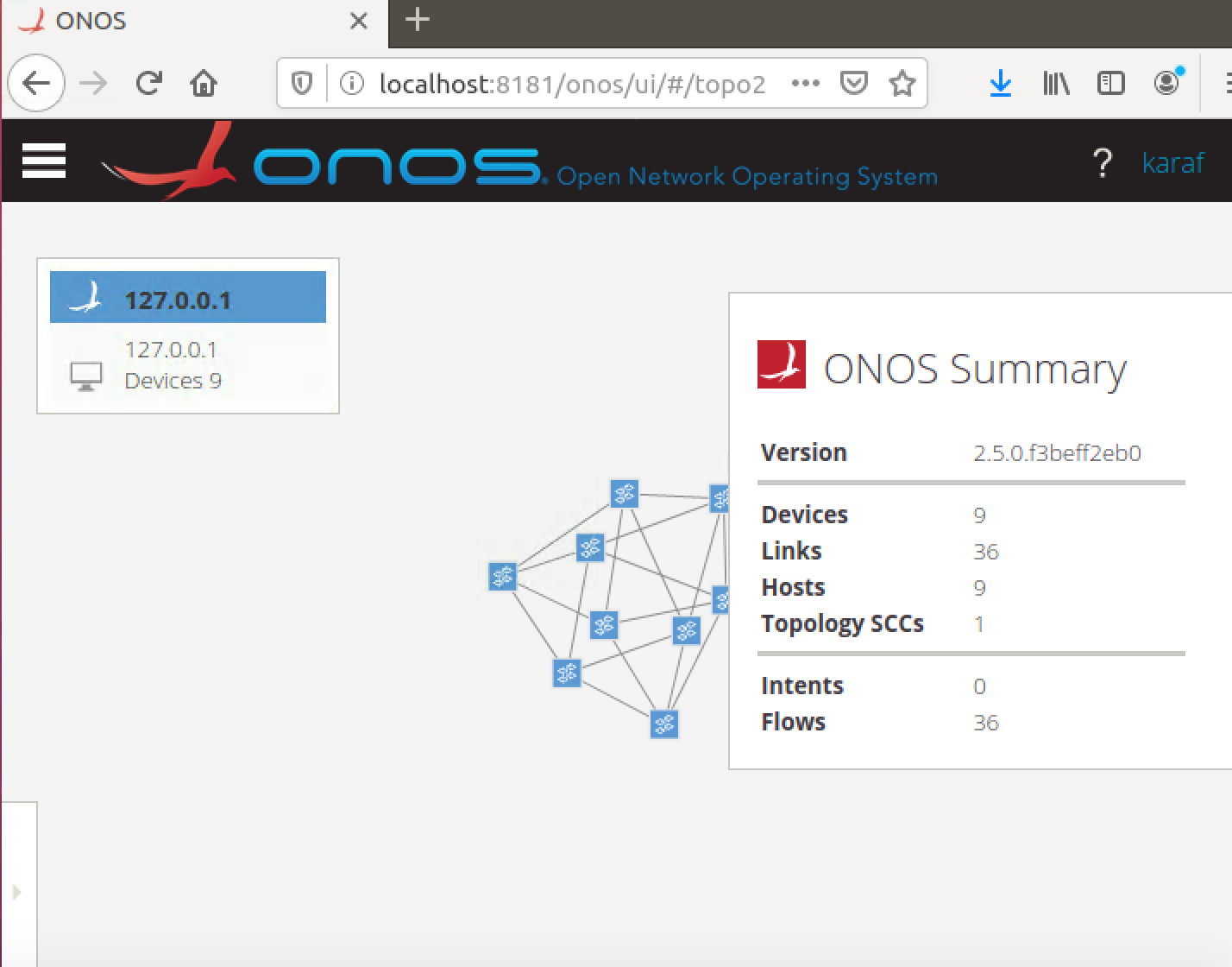 ONOS topology viewer